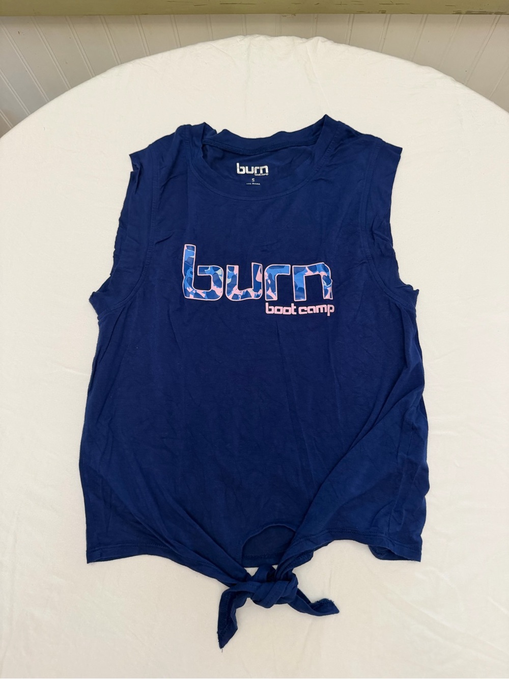 Burn Boot Camp Women's Navy Tie-Front Muscle Tank
